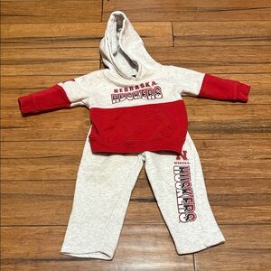 Nebraska Cornhuskers Matching Sweats Size 18 Months Sweatsuit Joggers Red Gray